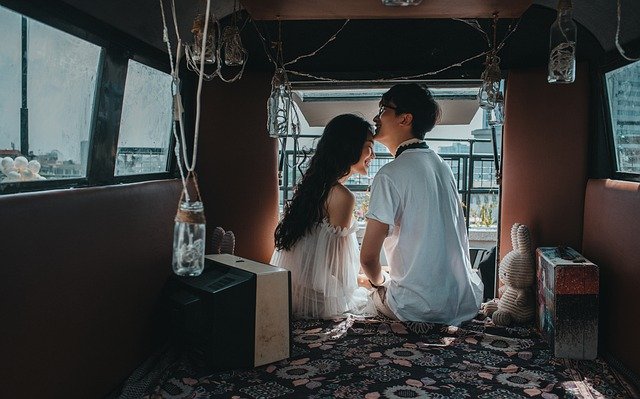 young couple enjoying their own-style wedding